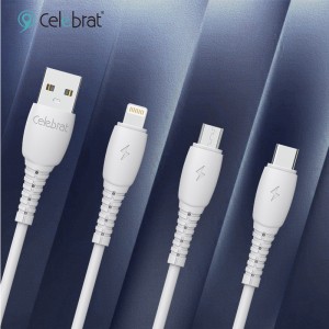 Celebrat CB-20 PVC Two-in-one Fast Charging + Data Transfer Cable Għal Android 2A