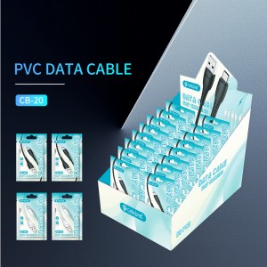 Ankalazao ny CB-20 PVC roa-in-one Fast Charging + Data Transfer Cable Ho an'ny Android 2A