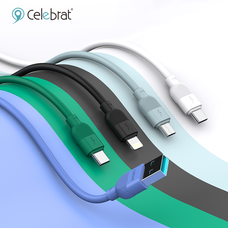 Celebrat CB-21 Newly Upgraded PVC Material Fast Charging + Data Transfer Cable For Type-C 3A