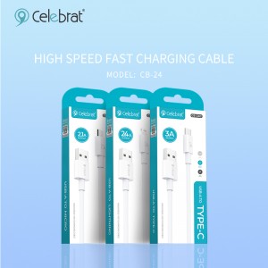 Celebrat CB-24 Fast Charging + Data Transfer Cable For iOS 2.4A, Strong Wire Body, Anti-Pull and Tear-Resistant.