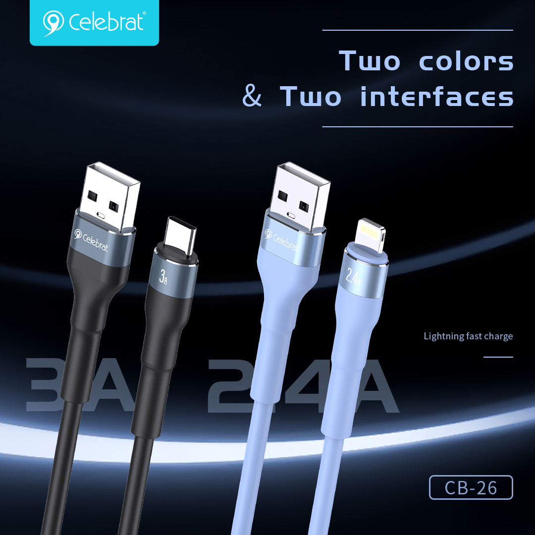Cable de càrrega ràpida + transferència de dades Celebrat CB-26 per a iOS 2.4A