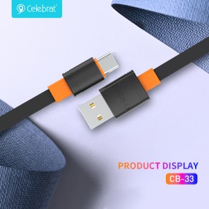 Celebrat CB-33 PVC silicone Fast charging Data Transmisson Cable For Type-C 3A