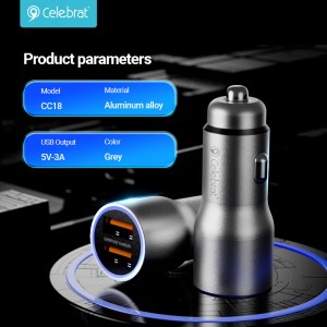 New Arrival Celebrat CC-18 Car Charger with two USB ports