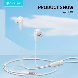 Celebrat G26-wired earphones,high quality earphones with sound insulation for purer sound.