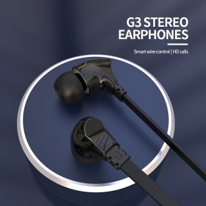 Light Weight Celebrat G3 Wired Headset Stereo Metal Mass Earpiece with Mic