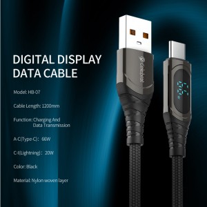 Celebrat HB-07 Fast Charging + Data Transfer Cable, Supports 6A High Current 66W Fast Charging