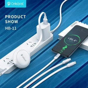 सेलिब्रेट एचबी-11 तीन इंटरफेस चार्जिंग केबल