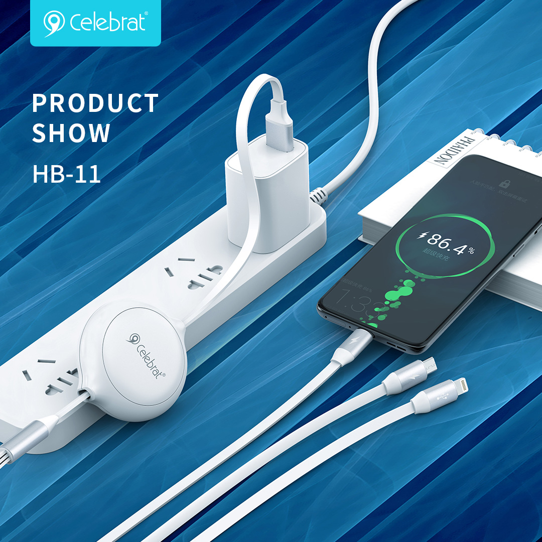 Câble de chargement à trois interfaces Celebrat HB-11