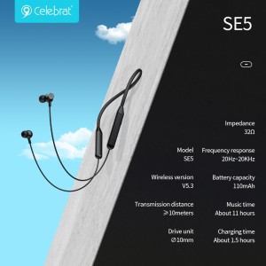 Celebrate SE5 Neck-mounted Wireless Headset, with long battery life and high sound quality
