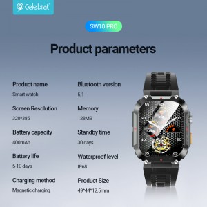 New Arrival Celebrat SW10Pro Smart Watch features Multiple exercise modes, health management functions