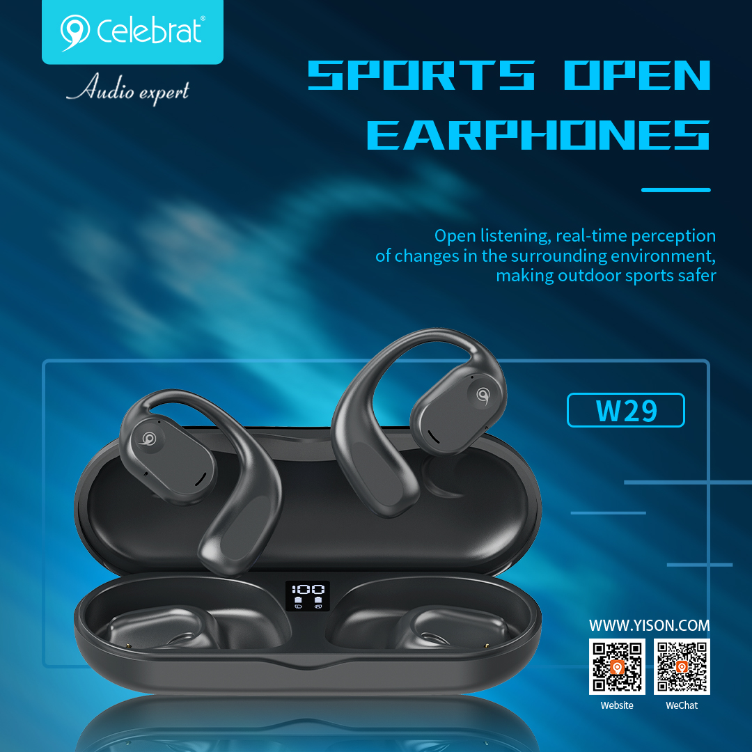 Fones de ouvido sem fio Celebrat W29 Sports Open TWS