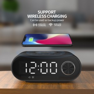 YISON WS-4 Digital LED Alarm Clock with Wireless Charger