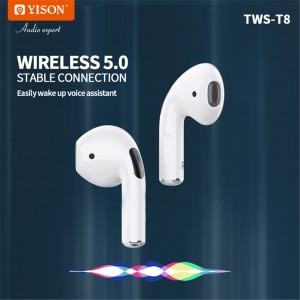 Tws Earphone Suppliers –  YISON  Wholesale In-Ear Style and Wireless earphones TWS-T8   – YISON