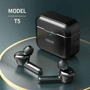 Wholesale YISON T5 TWS wireless headphones earbud 5.0 version with waterproof