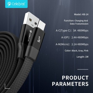 Celebrat HB-14(AC) Retractable Fast Charge Charging Cable