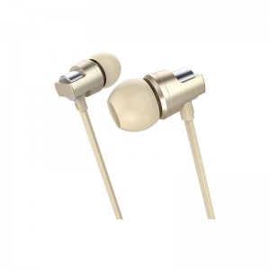 Laidinės į ausis įdedamos ausinės, metalinės, mažai akcentuojamos 3,5 mm Celebrat-C8 laidais valdomas sportinis žaidimas, universalus