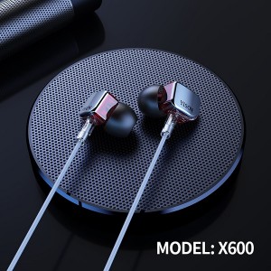 3,5 մմ վարդակից լարային ականջակալներ փափուկ սիլիկոնե ականջակալներով Yison X600