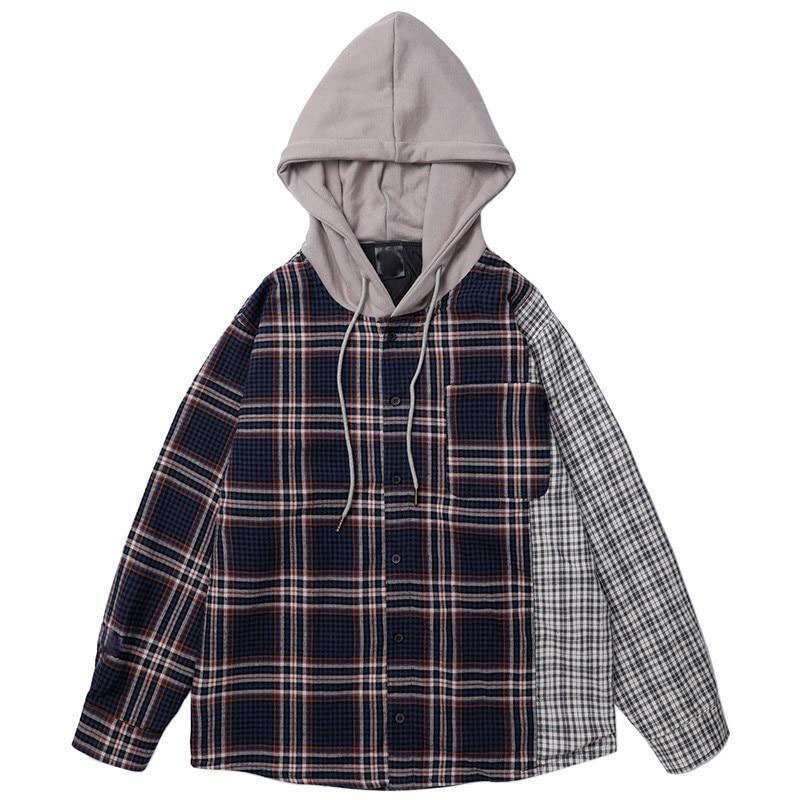Urban Sweatshirt Button-up Flannel Checked Shirt Style Hoodie Featured Image