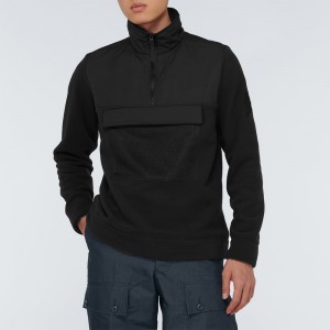 Street Style Winter Half Zip Pullover Polar Fleece Sweatshirt with Pocket