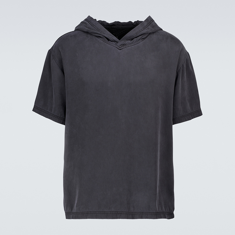 Chic Urban Wear Woven Cupro Fiber T-shirt Short Sleeved hoodie Featured Image