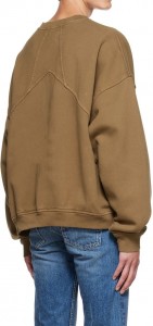 Streetstyle Oversized Brown Embroidery Fleece Sweatshirt