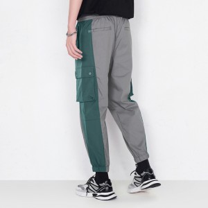 Fashion Streetwear Men’s Colorblock Cargo Pocket Jogger Pants