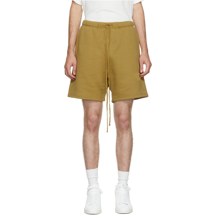Custom Made Khaki Cotton Blend Fleece Short Sweatpants Featured Image