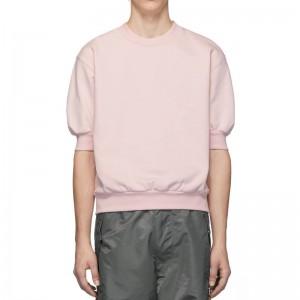 Custom Lantern Short Sleeve Fleece Pink Sweatshirt