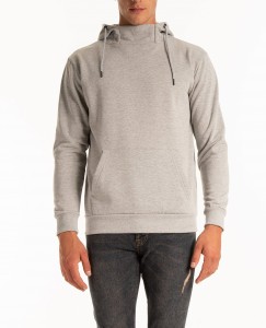 Men Autumn Warm Terry Hoodie with Stand-up Collar
