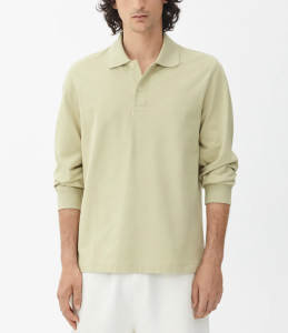 Custom Brand Men Long Sleeved Cotton Piqué Polo Shirts