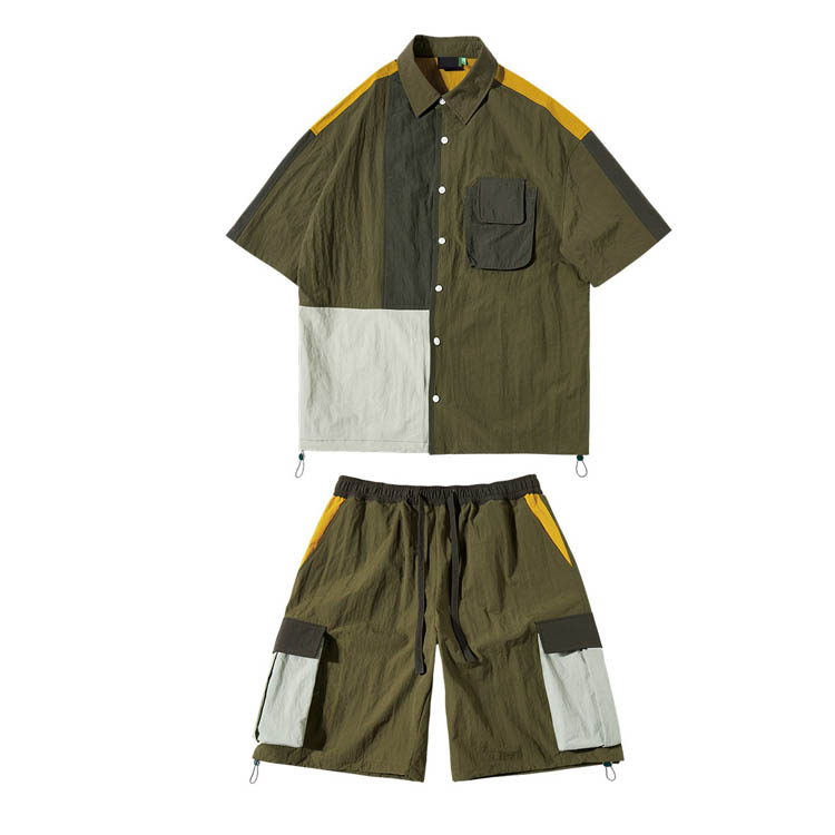 Nylon colorblock shorts sets (3)