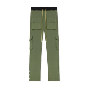 Street Style Men’s Snap Leg Pockets Olive Cargo Pants