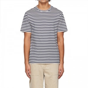 Chic Designer Short Sleeve Cotton Jersey Striped T-shirts