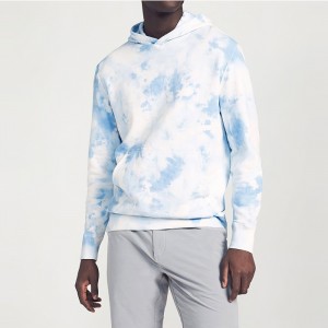 Blue and White French Terry Tie-dye Jumper Cotton Hoodie