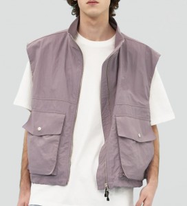 Trendy Utility Windbreaker Zip-up Nylon Vest Jackets