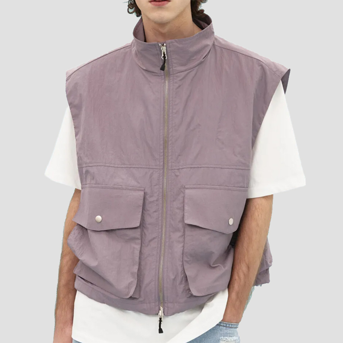 Trendy Utility Windbreaker Zip-up Nylon Vest Jackets Featured Image