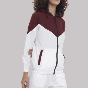 Women Colorblock Windcheater Sports Gym Zipper Jacket
