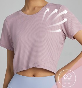 Trendy Activewear Dri-fit Sports Cropped Tee