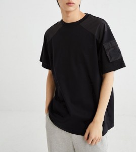 Best-Selling Custom Hooded T Shirt - Chic Arm pocket Colorblock Short Sleeve T-shirt – Yiwan