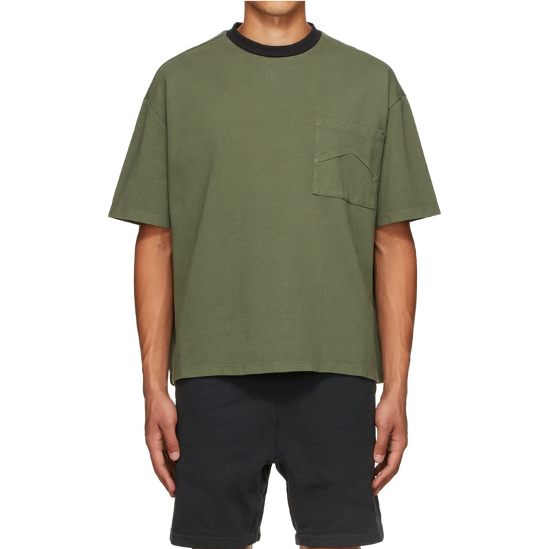 Street Style Chest Pocket Cotton Khaki Box T-Shirts Featured Image