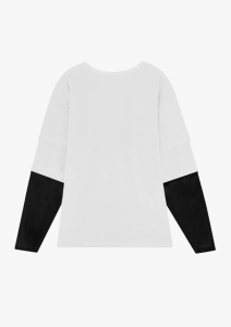 Urban Style Colorblock Black and White Long Sleeve Shirts