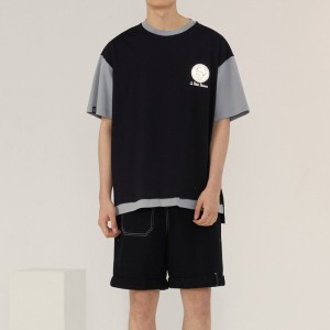Chic A Little Prince Printing Colorblock Oversized T shirt