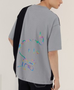 Chic A Little Prince Printing Colorblock Oversized T shirt
