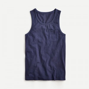 Cheapest Price Navy Blue Short Sleeve Shirt - Custom Men Cotton Pocket Tank Top Sleeveless Tee Shirts – Yiwan
