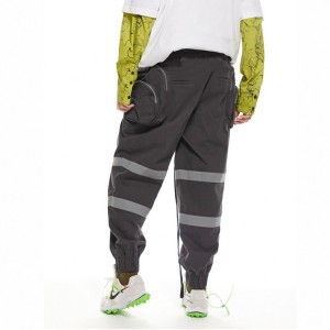 Fashion Unisex Trousers Cotton Reflective Utility Jogger Pants