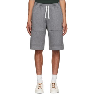 Special Price for Mens Linen Boxer Shorts - Knee Length Sweat Pants Heather Grey Paneled Fleece Shorts – Yiwan