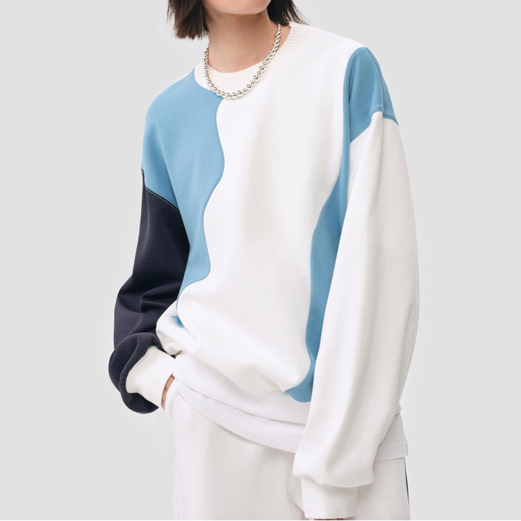 Street Style Unisex Jumper Neoprene Colorblock Sweatshirt Featured Image