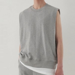 Europe style for Trendy Cotton White Hooded Sweatshirt - Chic Men Sleeveless Jumper Oversized Essential Sweatshirt Vest – Yiwan