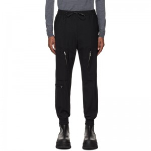 Men’s Tapered Leg Polyester-blend Zipper Cargo Pants