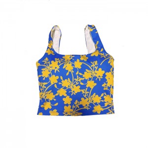 Floral Printed Gym Bra Tank Tops with Removable Pads